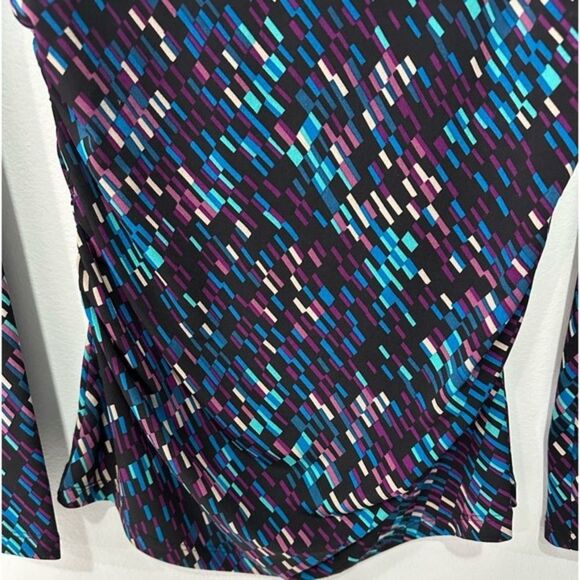Vince Camuto Long Sleeve Multicolor Printed Retro Top Sz Small - Picture 5 of 10